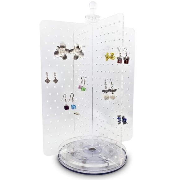 Ikee Design Acrylic Rotating Jewelry Display Earring Stand, Lot of 4